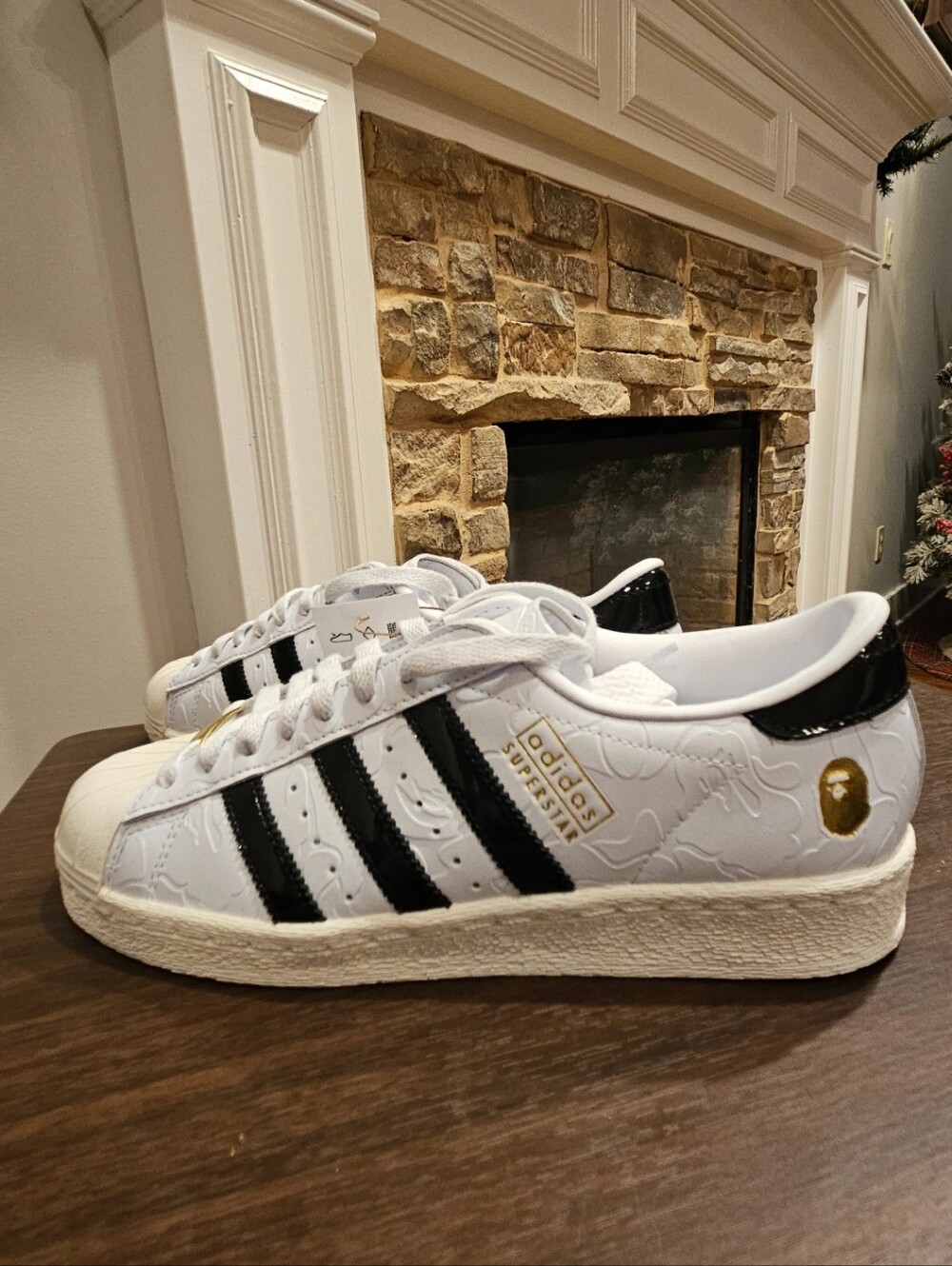 BAPE x adidas Superstar Vintage "White Black" Sneaker M7 W8 - Picture 5 of 8